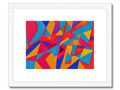 Art print with a geometric design, background with geometric colors on it. 