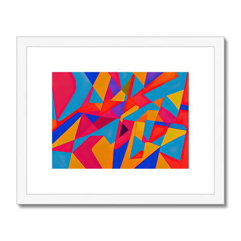 Art print with a geometric design, background with geometric colors on it. 
