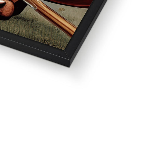 A picture frame with a picture in it on top of a display display screen in a