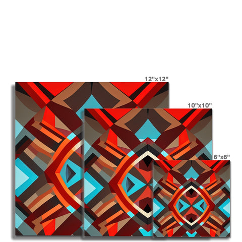 An abstract design on a tile wall of a carpet area
