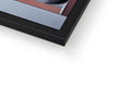 A picture frame with two close-ups of a photo on it's top table.