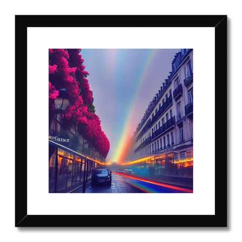 Art prints of city street scenes with lights flashing to color.