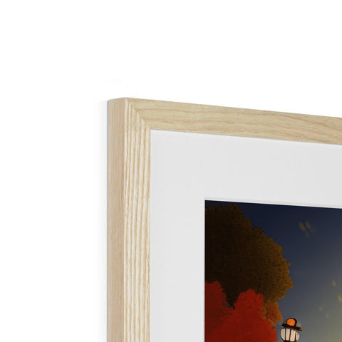 a wooden frame with a picture picture of a sunset on the top of it, with