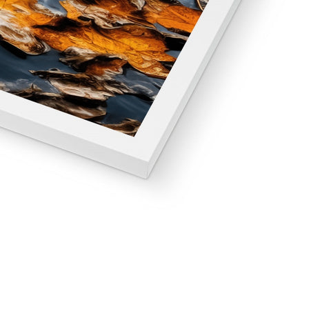 A hardcover photo on a white paper frame on top of a white table edge.
