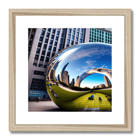 A photograph of a beautiful view of a cityscape on a picture frame.
