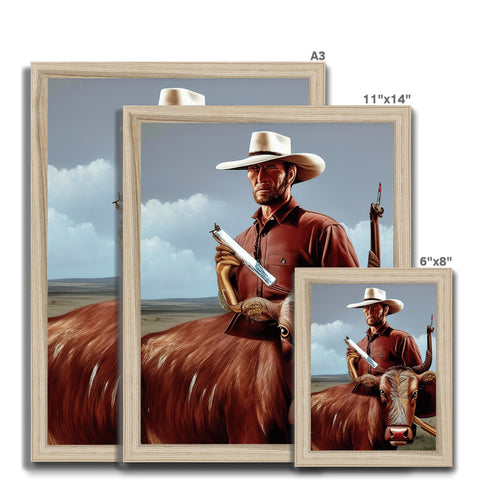 A picture frame of a closeup of a man wearing a cowboy outfit walking on a