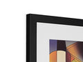 An image of a picture frame holding art on its top as it hangs in a frame