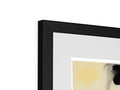 An abstract picture of an art print in gold on a framed photo frame