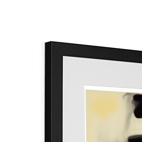 An abstract picture of an art print in gold on a framed photo frame