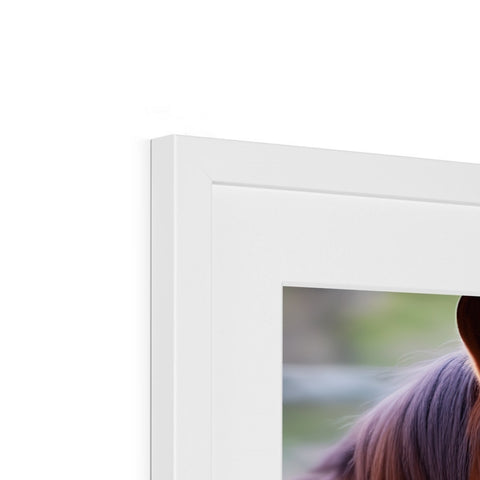 A picture frame with a horse in it standing in front of a white background.