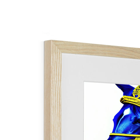 A picture frame with a sailor in uniform and a ship in the background.
