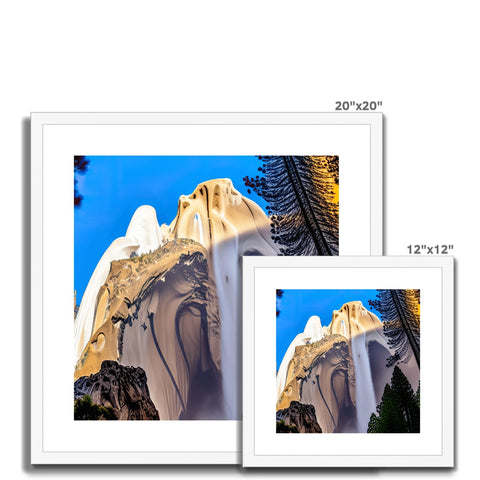 Two photographs of the mountains at the back of a mountain area with a mountain ridge at