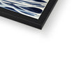 There is a picture of a blue photo sitting on top of a frame.