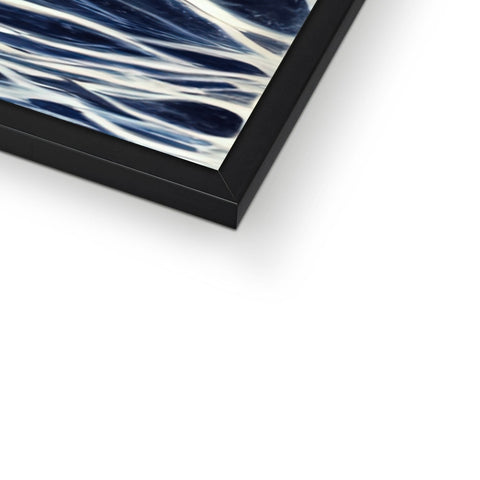 There is a picture of a blue photo sitting on top of a frame.