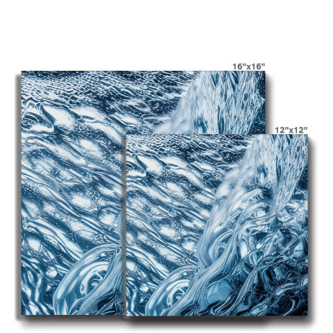 A kitchen tile with a pool of water and some wavy tiles on top.