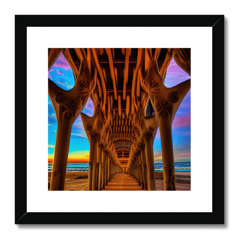 A photograph of a picture of an archway with artwork in it with gold decor and