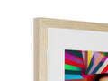a wooden frame on top of a picture is full of artwork