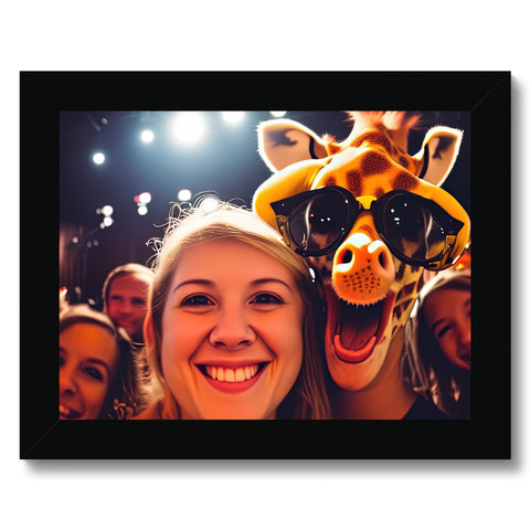 A zoo animal holding a giraffe in an image on a park tere screen.