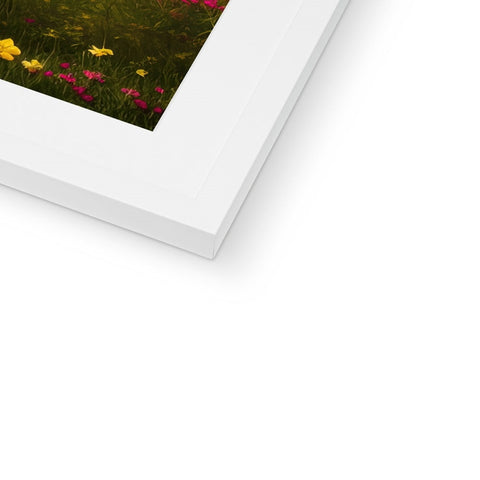 A picture of flowers on a frame in a picture frame.