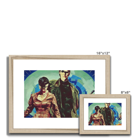 a picture frame with pictures sitting in a frame next to a picture of a deckard