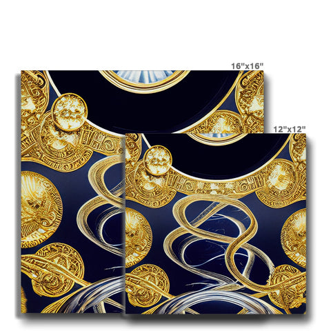Placmat filled with a silver towel with gold foil and gold paper placets on