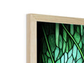 A wooden glass case with a frame and wood on it.