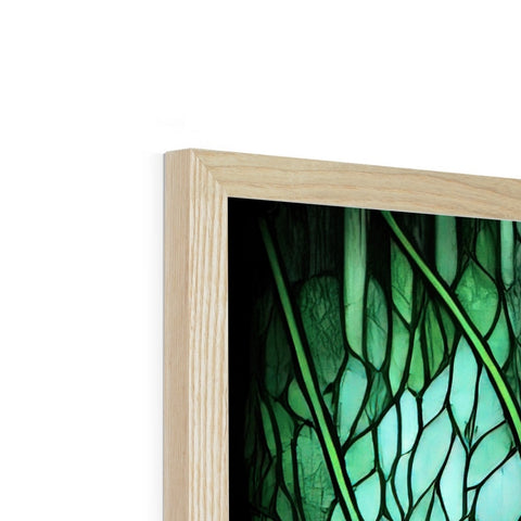 A wooden glass case with a frame and wood on it.
