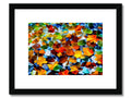 Art print on mosaic tile with an image of a butterfly.