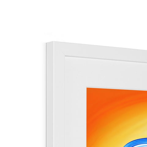 a picture frame with an iPad on it is white, and orange and green colors