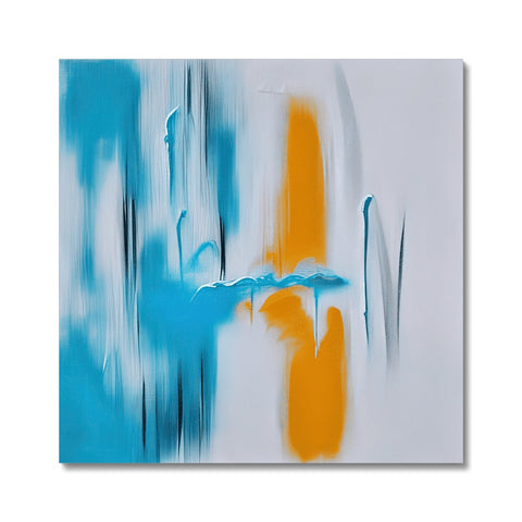 An abstract painted painting of an  abstract design is displayed for sale.