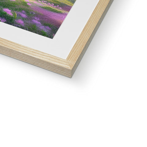 An artwork print with a close up of a flower inside of a frame sitting on a