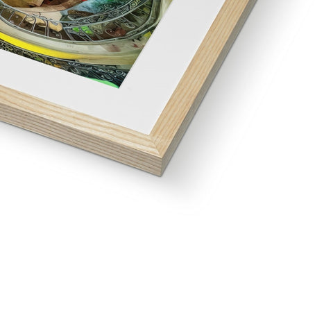 a photo of an art print on a wooden frame