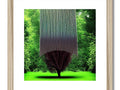 The photo of a brown leafy grassy area framed in a large vase on