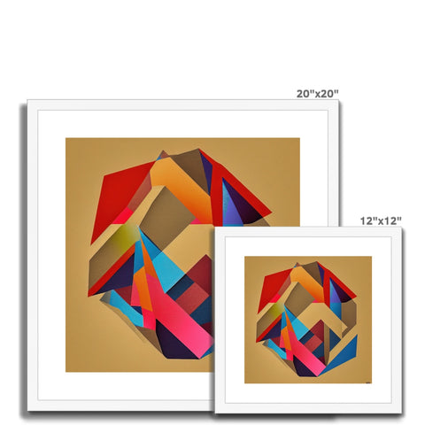 A wall hanging of four different paintings printed with a gold foil frame for a glass frame