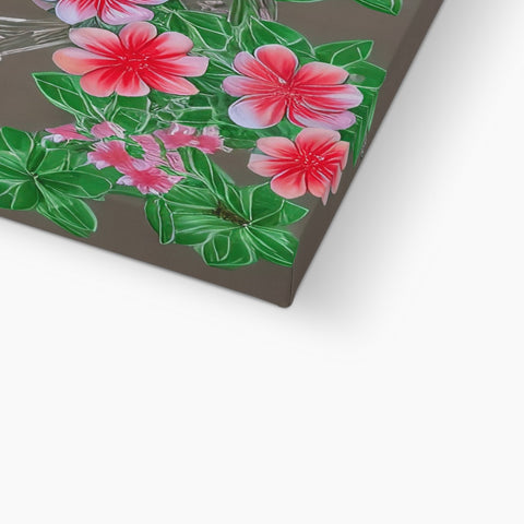A hand painted floral tray with a piece of paper lying on top of it.