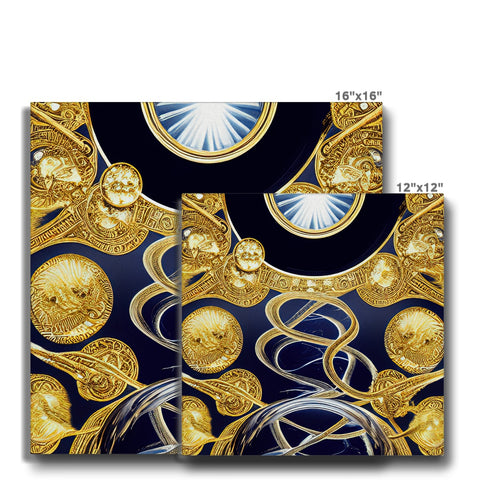 A set of place mats laid on a metal tray with gold foil.