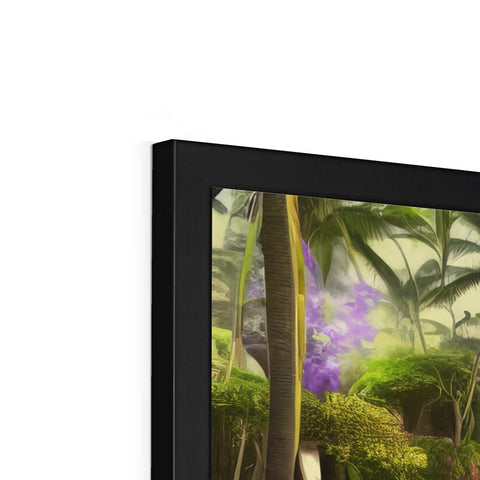 A large white flat panel display tv in a picture frame sitting on a wall.