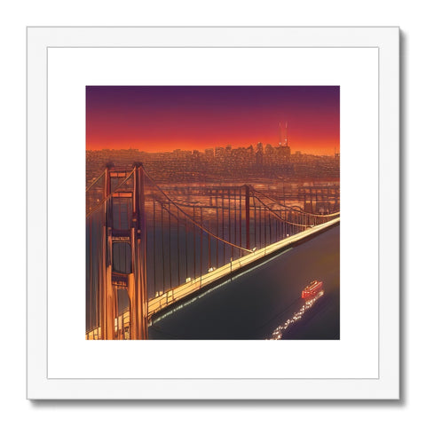 A photo of the city of San Francisco, California framed in gold