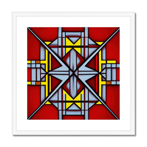 An art print made of cross with a red cross on it.