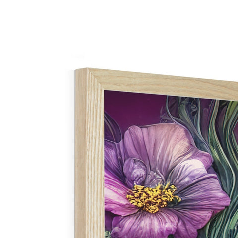 A picture frame that is painted purple with a white background.