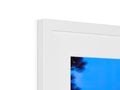 A picture frame with a white image of it, which has an object on it 