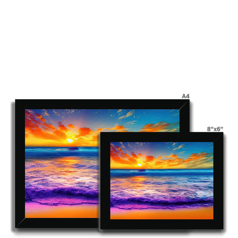 A picture frame holding three display panels of different monitors in front of a white wall.