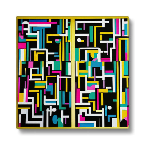 A tile art print with eight squares in a shape of a number of colors.