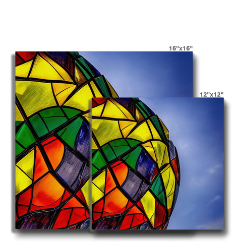 A pair of kites sitting on a tile floor next to a handprint greeting card