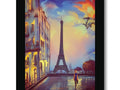 Art print of the famous Paris Eiffel tower standing atop a tree trunk.