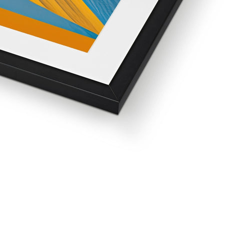 An art print is displayed on a white piece of aluminum framed artwork.
