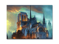 Large Gothic cathedral building with many different colors and paintings.