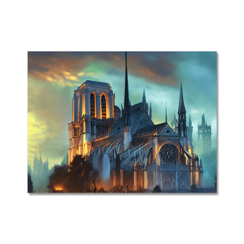 Large Gothic cathedral building with many different colors and paintings.