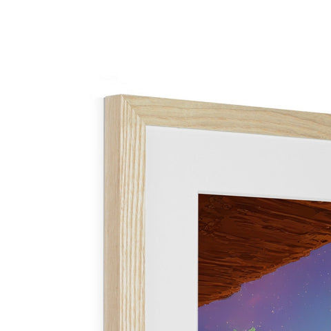 a picture frame with a wooden object on top of it in a room
