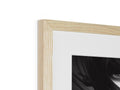 An art piece on top of a frame with a photograph and a piece of wood on